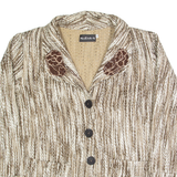 MARIA A Womens Blazer Jacket Brown Knit 90s M