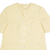 Short Sleeve Womens Blazer Jacket Yellow 90s UK 18
