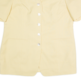 Short Sleeve Womens Blazer Jacket Yellow 90s UK 18