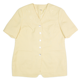 Short Sleeve Womens Blazer Jacket Yellow 90s UK 18