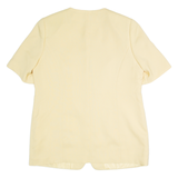 Short Sleeve Womens Blazer Jacket Yellow 90s UK 18