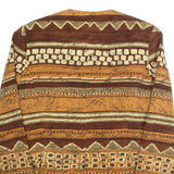 KASPER ASP Womens Blazer Jacket Brown 90s Fair Isle S