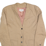 VERTIGO Womens Blazer Jacket Brown Linen 90s S
