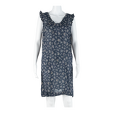 OPUS Womens Shift Dress Blue Floral Sleeveless Knee Length L