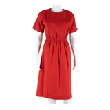LESLIE FAY Womens Day Dress Red Short Sleeve Midi S