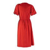 LESLIE FAY Womens Day Dress Red Short Sleeve Midi S
