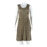 CONNECTED Womens Shift Dress Brown Geometric Sleeveless Midi S