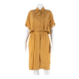 Womens Day Dress Orange Short Sleeve Midi S