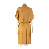 Womens Day Dress Orange Short Sleeve Midi S