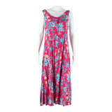 TOUJOURS Womens Tea Dress Pink Floral Sleeveless Midi S