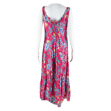 TOUJOURS Womens Tea Dress Pink Floral Sleeveless Midi S
