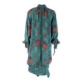 JARIN Womens Day Dress Blue Floral Long Sleeve Midi XL