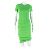 ZARA Womens Bodycon Dress Green Short Sleeve Midi M