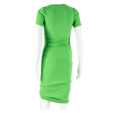ZARA Womens Bodycon Dress Green Short Sleeve Midi M