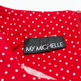 MY MICHELLE Womens Day Dress Red Spotted Short Sleeve Midi L