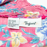 TOUJOURS Womens Tea Dress Pink Floral Sleeveless Midi S