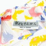 Womens Day Dress White Crazy Pattern Sleeveless Knee Length L