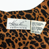 KATHIE LEE Womens Day Dress Brown Animal Print Sleeveless Knee Length M