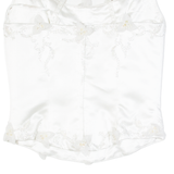 Beaded Womens Corset White Strapless M