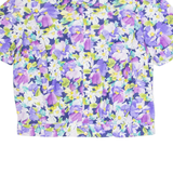 Womens Printed Blouse Purple Collared Floral XL