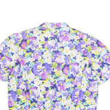 Womens Printed Blouse Purple Collared Floral XL
