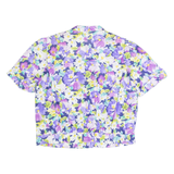 Womens Printed Blouse Purple Collared Floral XL