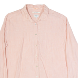 PEPE JEANS Womens Blouse Pink Button Neck Long Sleeve M