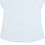 COLUMBIA Womens Shirt Blue Button Neck Check M