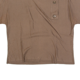 Womens Cropped Blouse Brown Spotted M