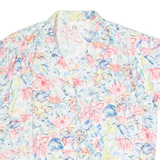 Womens Printed Blouse Pink Collared Floral L