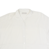 Womens Blouse Beige Button Neck L