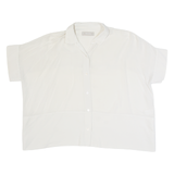 Womens Blouse Beige Button Neck L