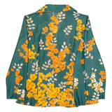 Womens Printed Blouse Green V-Neck Long Sleeve Floral M