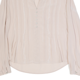 Womens Blouse Pink V-Neck Long Sleeve S