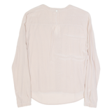 Womens Blouse Pink V-Neck Long Sleeve S