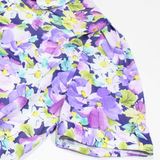 Womens Printed Blouse Purple Collared Floral XL