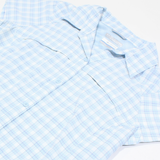 COLUMBIA Womens Shirt Blue Button Neck Check M