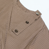 Womens Cropped Blouse Brown Spotted M