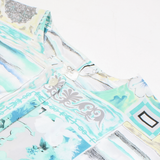 Womens Printed Blouse Blue Viscose Crazy Pattern L