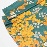 Womens Printed Blouse Green V-Neck Long Sleeve Floral M