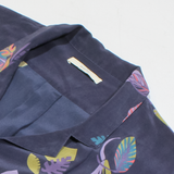 Womens Printed Blouse Purple V-Neck Floral M