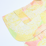 DEVERNOIS Womens Printed Blouse Yellow V-Neck Crazy Pattern XL