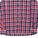 TOMMY HILFIGER Mens Shirt Red Plaid Long Sleeve L