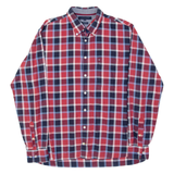 TOMMY HILFIGER Mens Shirt Red Plaid Long Sleeve L