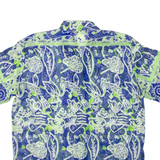See Through Mens Shirt Green Crazy Pattern L