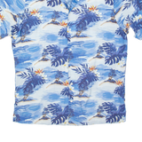 C AND A Mens Hawaiian Shirt Blue Floral M