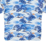 C AND A Mens Hawaiian Shirt Blue Floral M