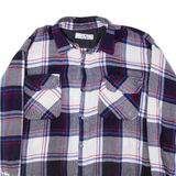 AUCAN Mens Shirt Blue Plaid Long Sleeve XL