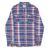 PEPE JEANS Slim Fit Mens Shirt Blue Plaid Long Sleeve L