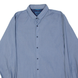 PIERRE CARDIN Slim Fit Mens Plain Shirt Blue Long Sleeve L